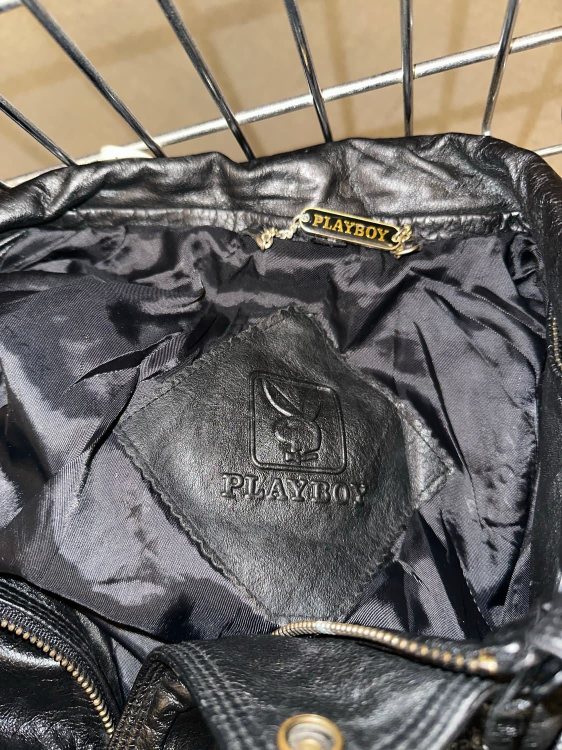 90’s Play Boy genuine leather bomber JK 상품이미지10