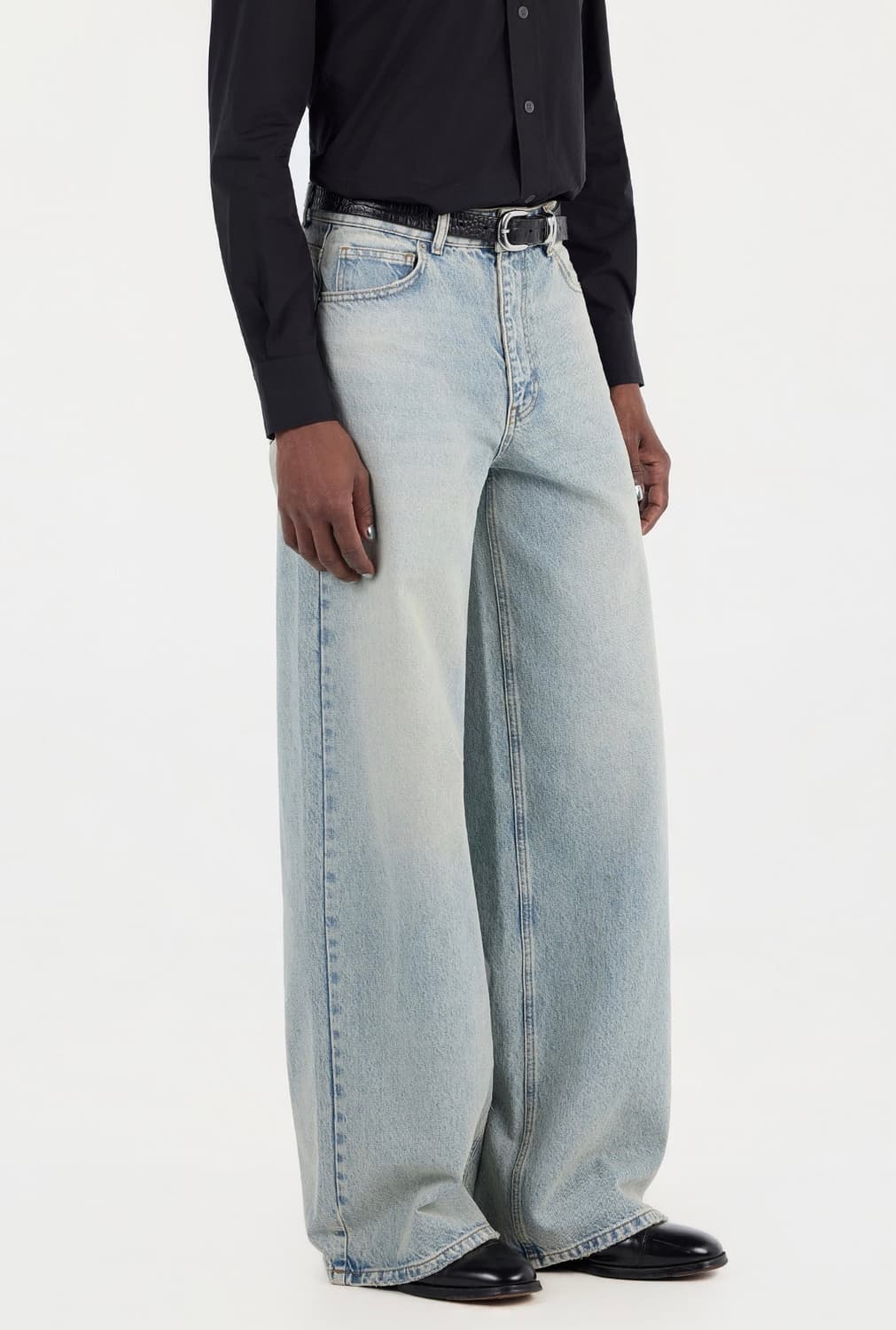 P.I. 1211 라이트 워시 와이드 레그 데님 32/30 상품이미지2