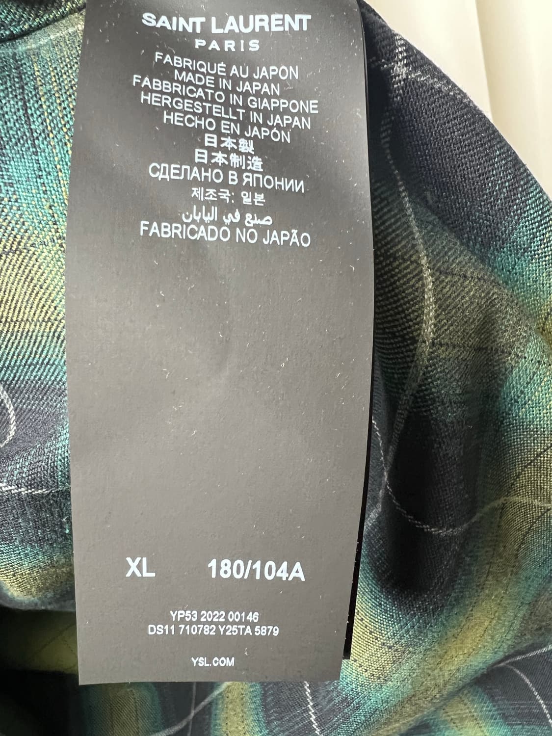 생로랑 셔츠 블랙/그린 XL (작게 나옴) 상품이미지8