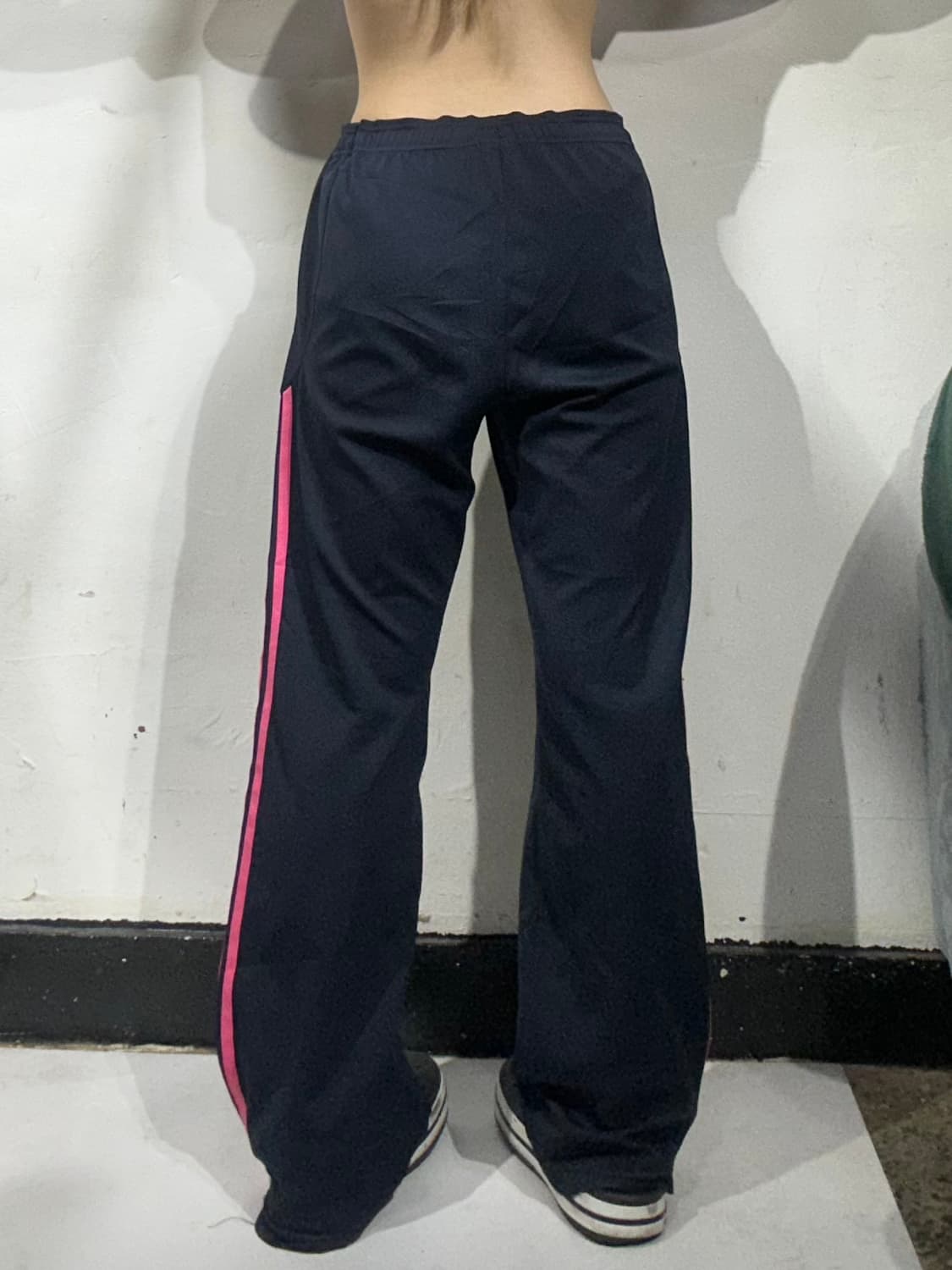 아디다스 네이비 핑크 삼선 와이드 팬츠 M 상품이미지3