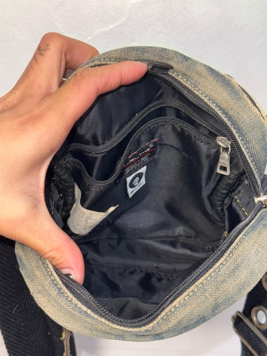 FUBU denim leather patch cross bag 상품이미지7