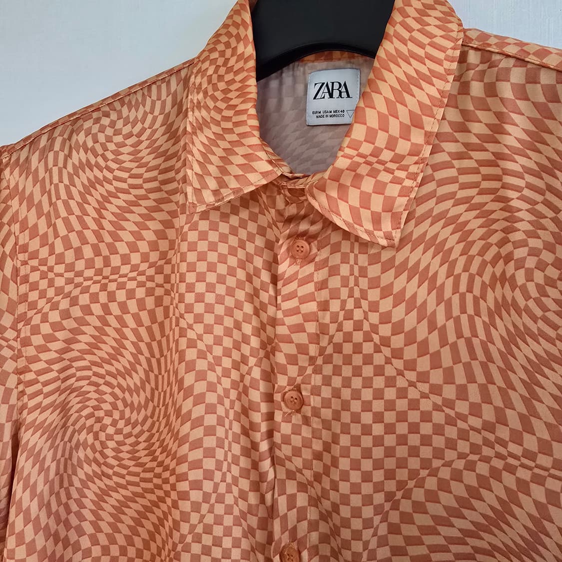 자라 기하학 패턴 반팔셔츠 M 상품이미지3