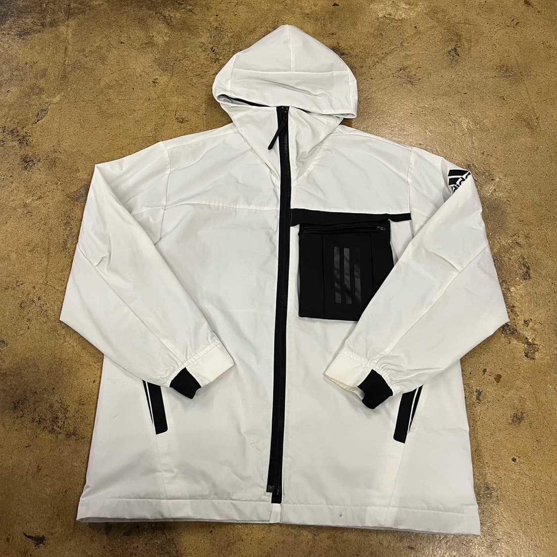[정품/L] 아디다스 화이트 후드 바람막이 자켓 b14 상품이미지2