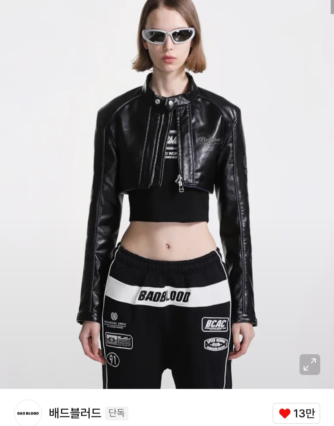 배드블러드 빅터 크롭 레이싱 자켓 상품이미지2
