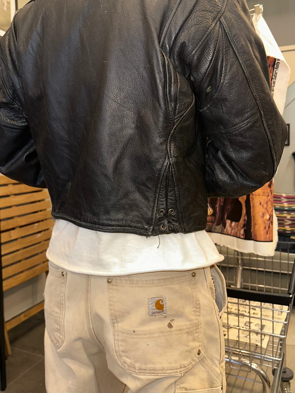 80-90‘s M.Flues cow-leather rider Jacket 상품이미지7