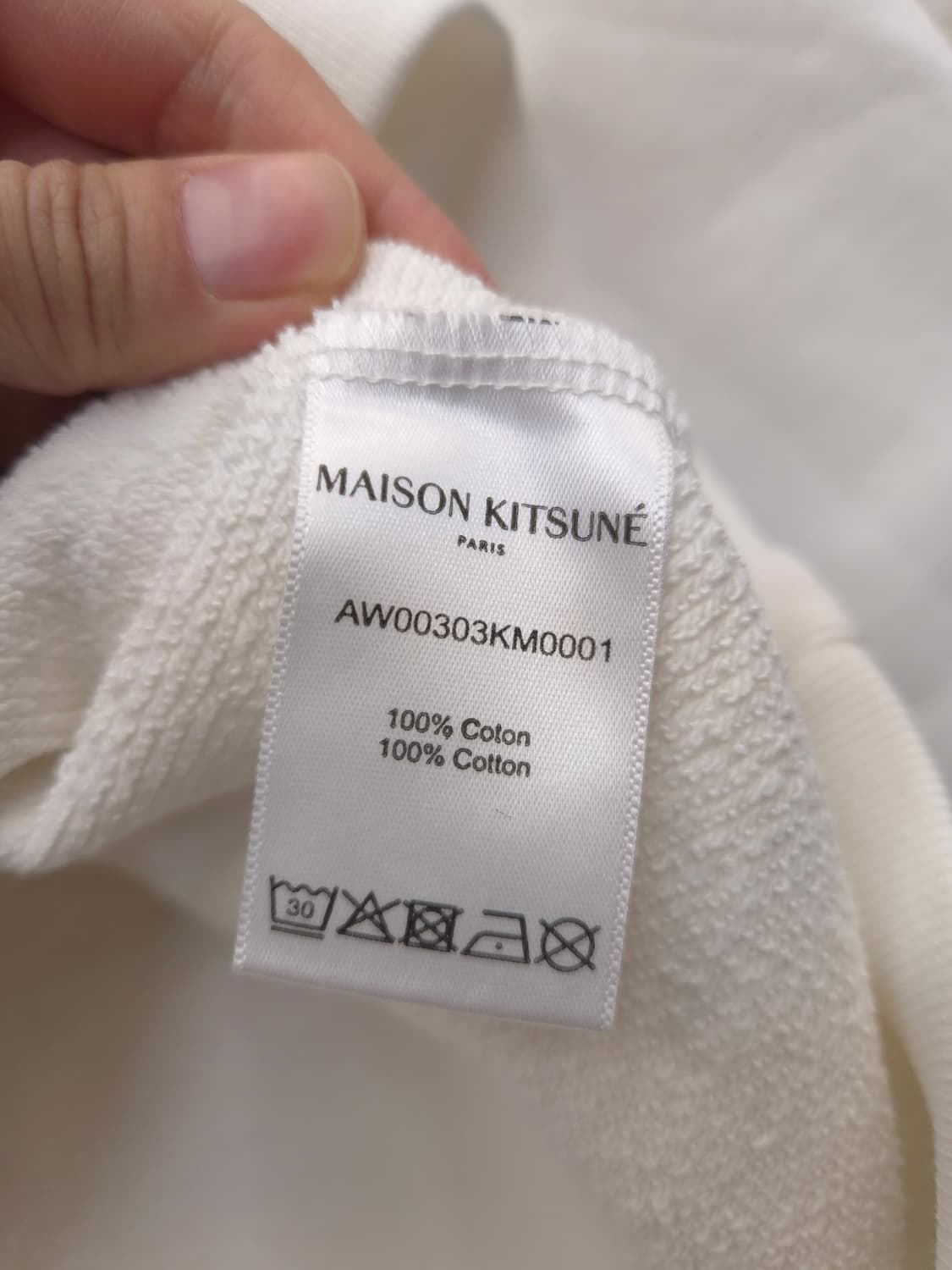 메종키츠네 폭스 헤드 맨투맨 화이트 L 상품이미지4
