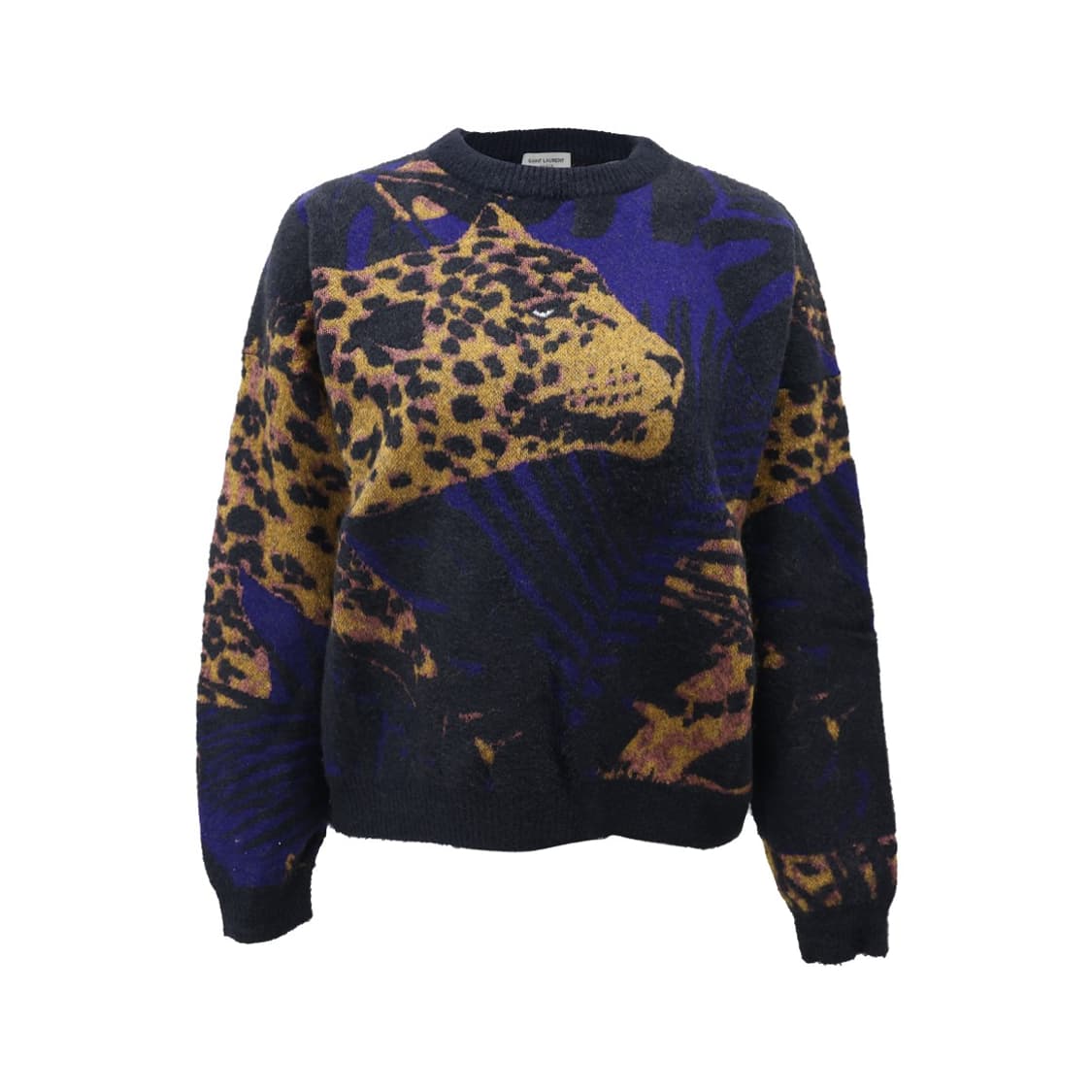 생로랑 646779 자카드 정글 레오파드 라메 니트 블랙 멀티컬러 상품이미지6