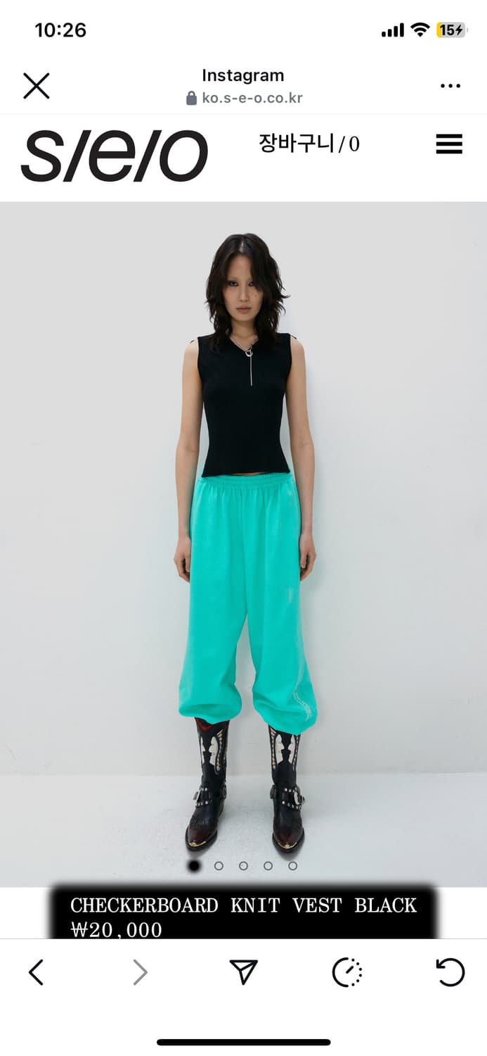 Seo CHECKERBOARD KNIT VEST BLACK 상품이미지1