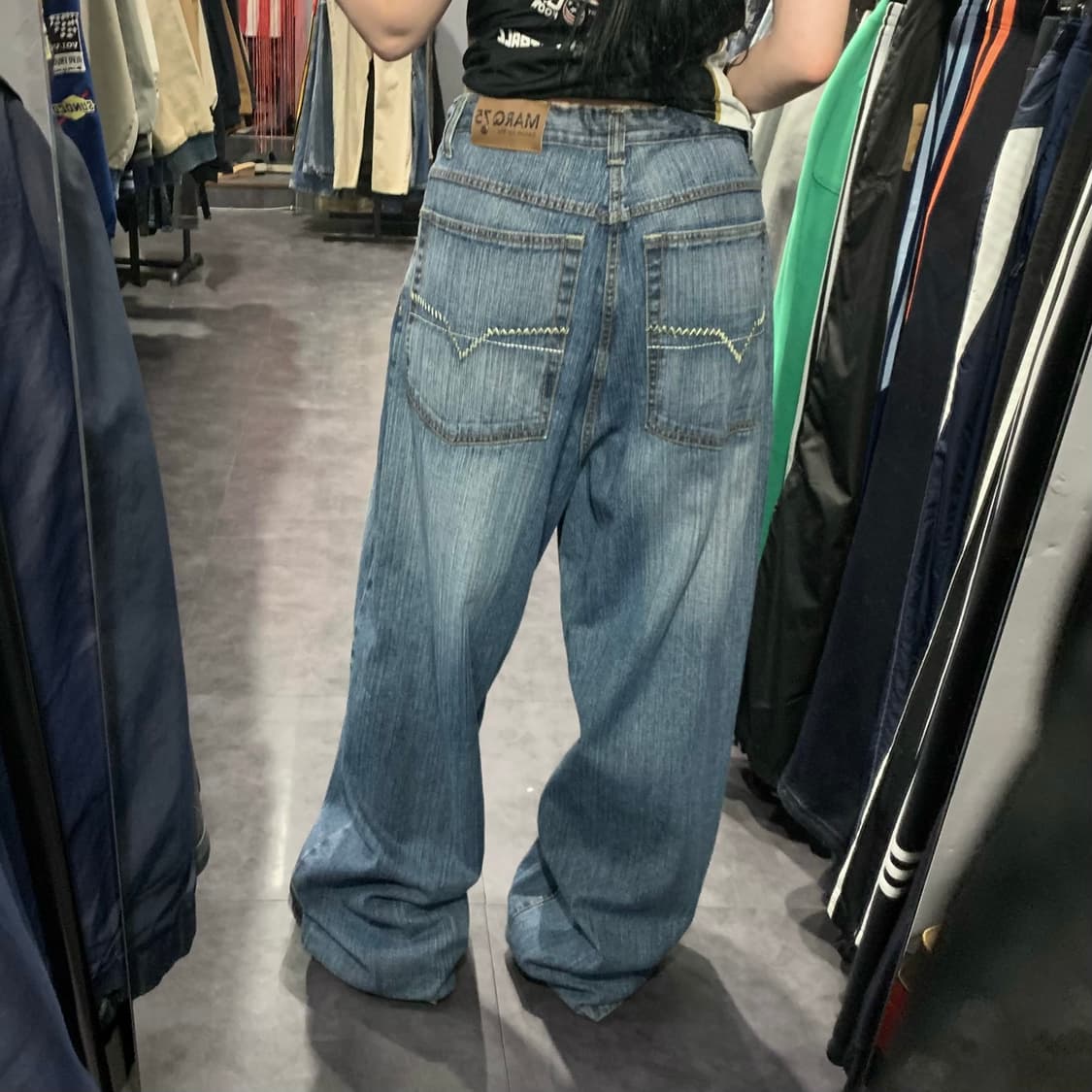 [IM] MARQ75 슬럽 워싱 힙합 데님 팬츠 상품이미지8