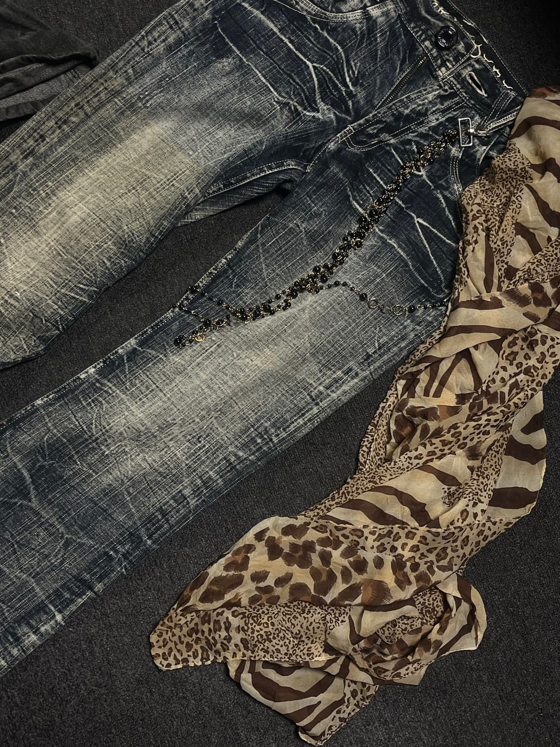 Leopard punk silk scarf 상품이미지2