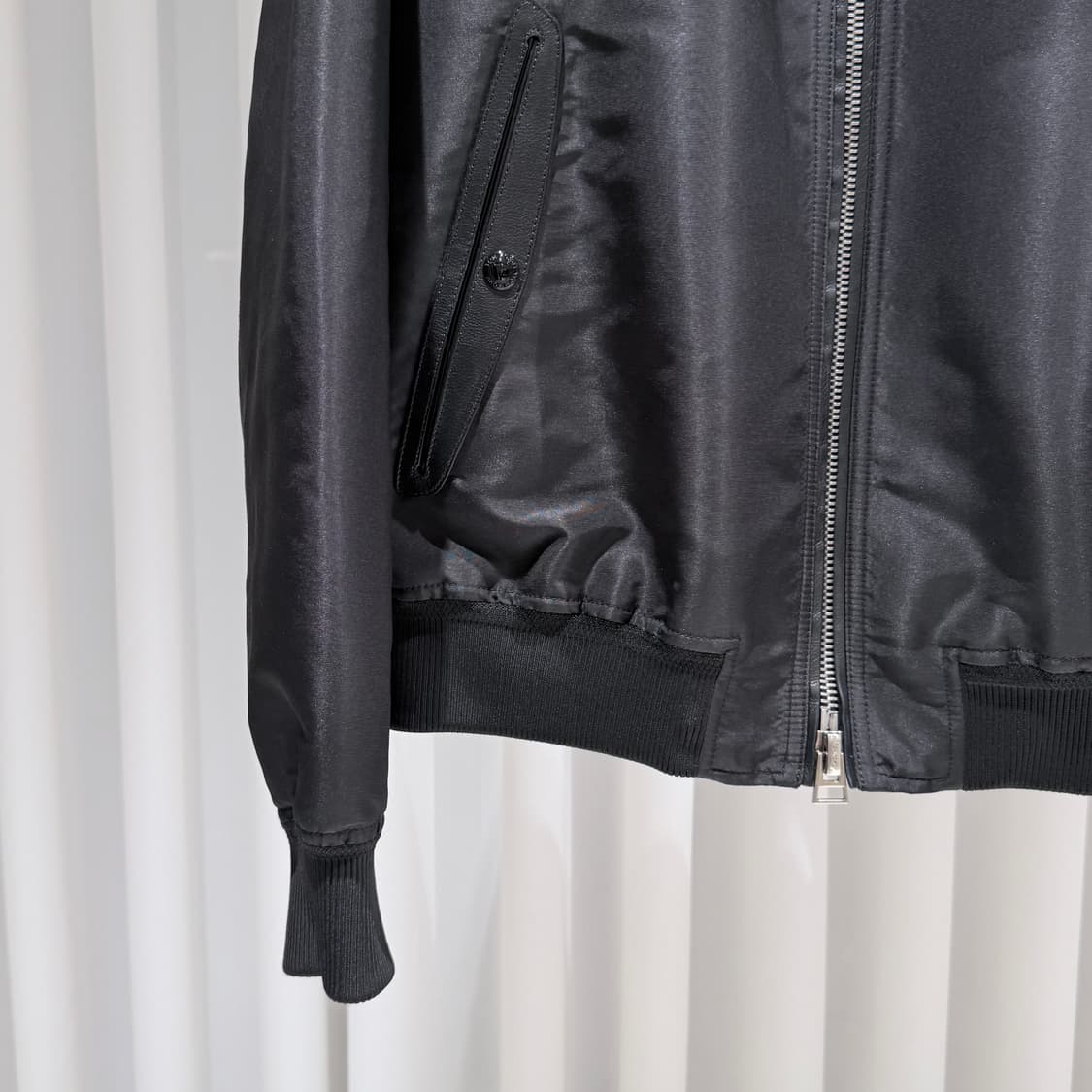 (A+/54) / 톰포드 실크 봄버 레더 자켓 블랙 상품이미지5