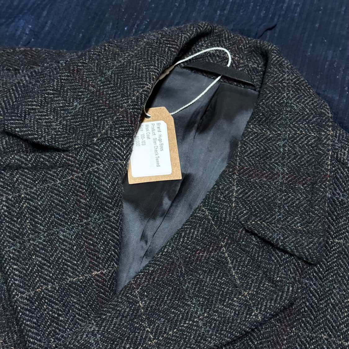 휴고보스 글랜체크 트위드 울 코트 95-100 상품이미지2