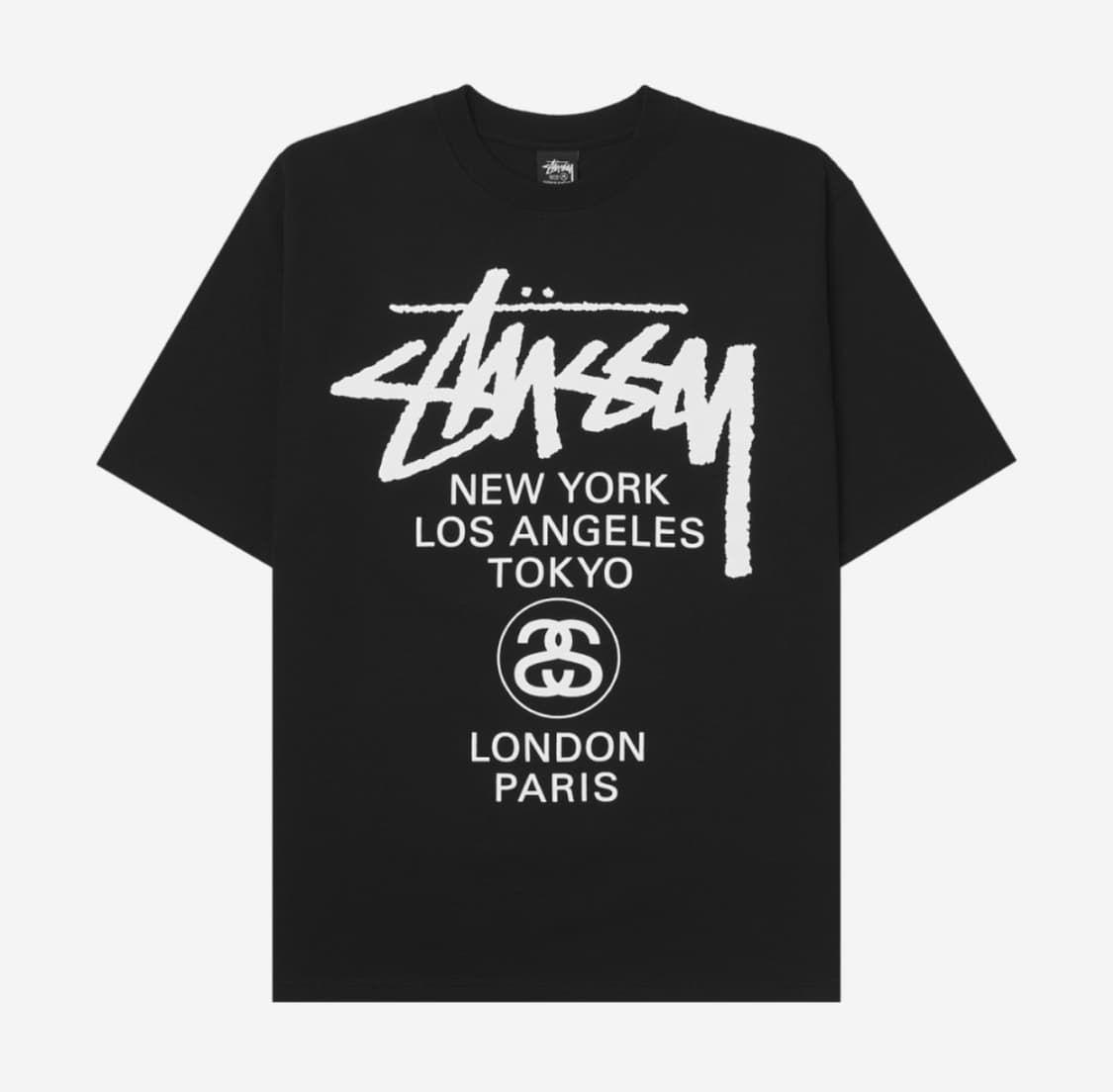 스투시 월드투어 티셔츠 블랙 2024,2025 상품이미지1
