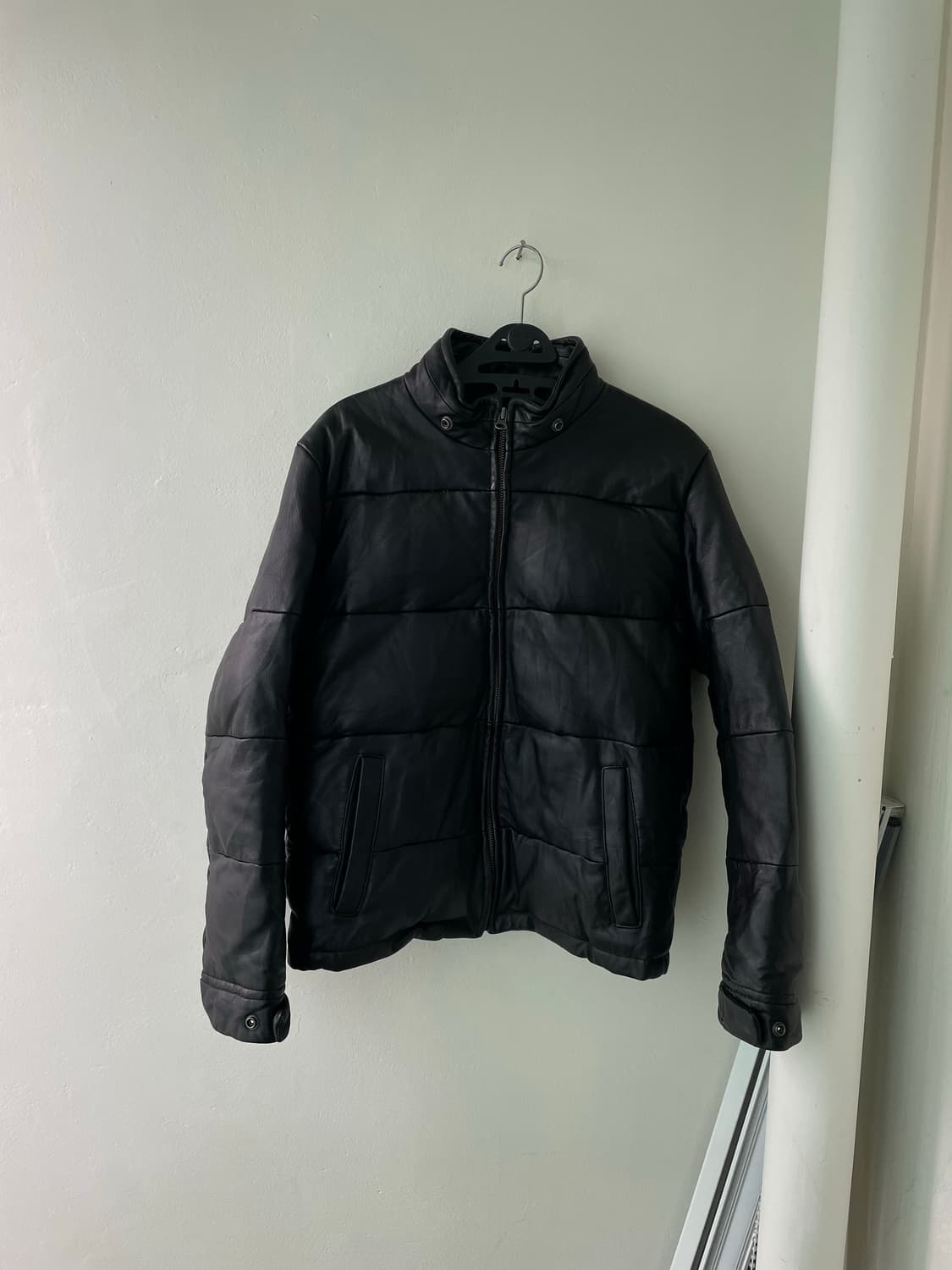 양가죽 레더 크롭 패딩 자켓 상품이미지4