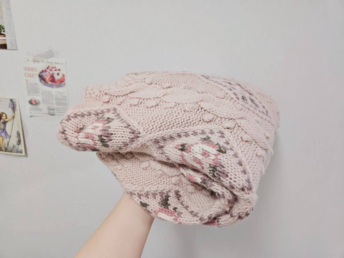 빈티지 프리미엄 딸기우유꽃 니트 코디세트 상품이미지6