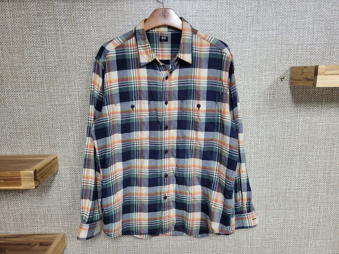 L 100사이즈 유니클로 플란넬 셔츠 아메카지  상품이미지1