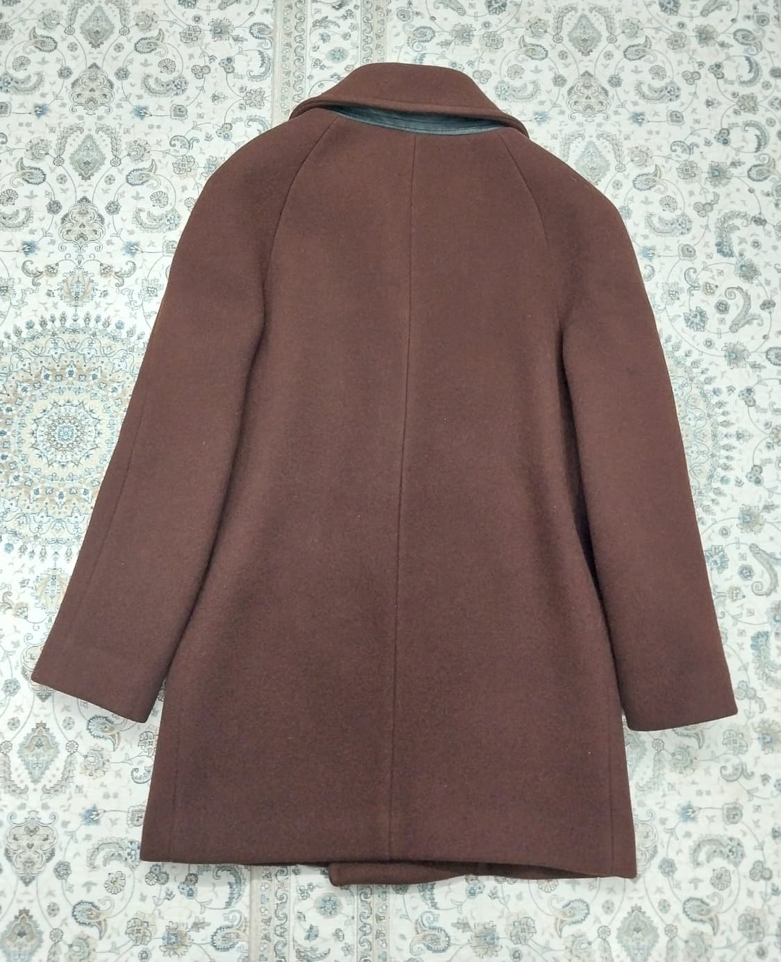 지오송지오 브라운 양가죽 배색 더블 코트 95 상품이미지3