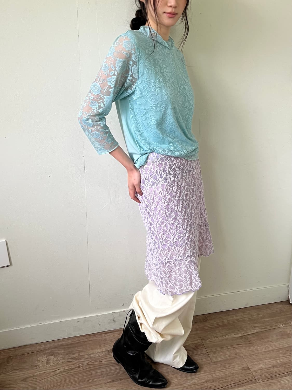 CLICHY 라벤더 레이스 스커트 상품이미지7