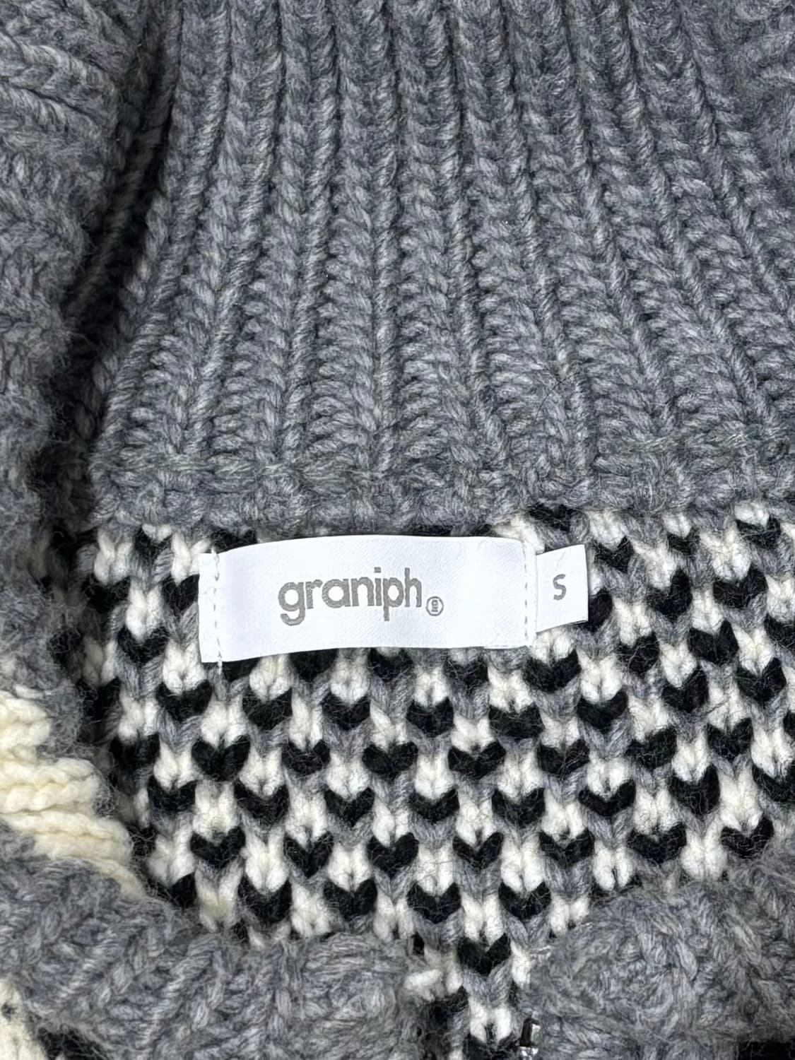 그라니프 타이거 패턴 코위찬 니트집업 상품이미지7