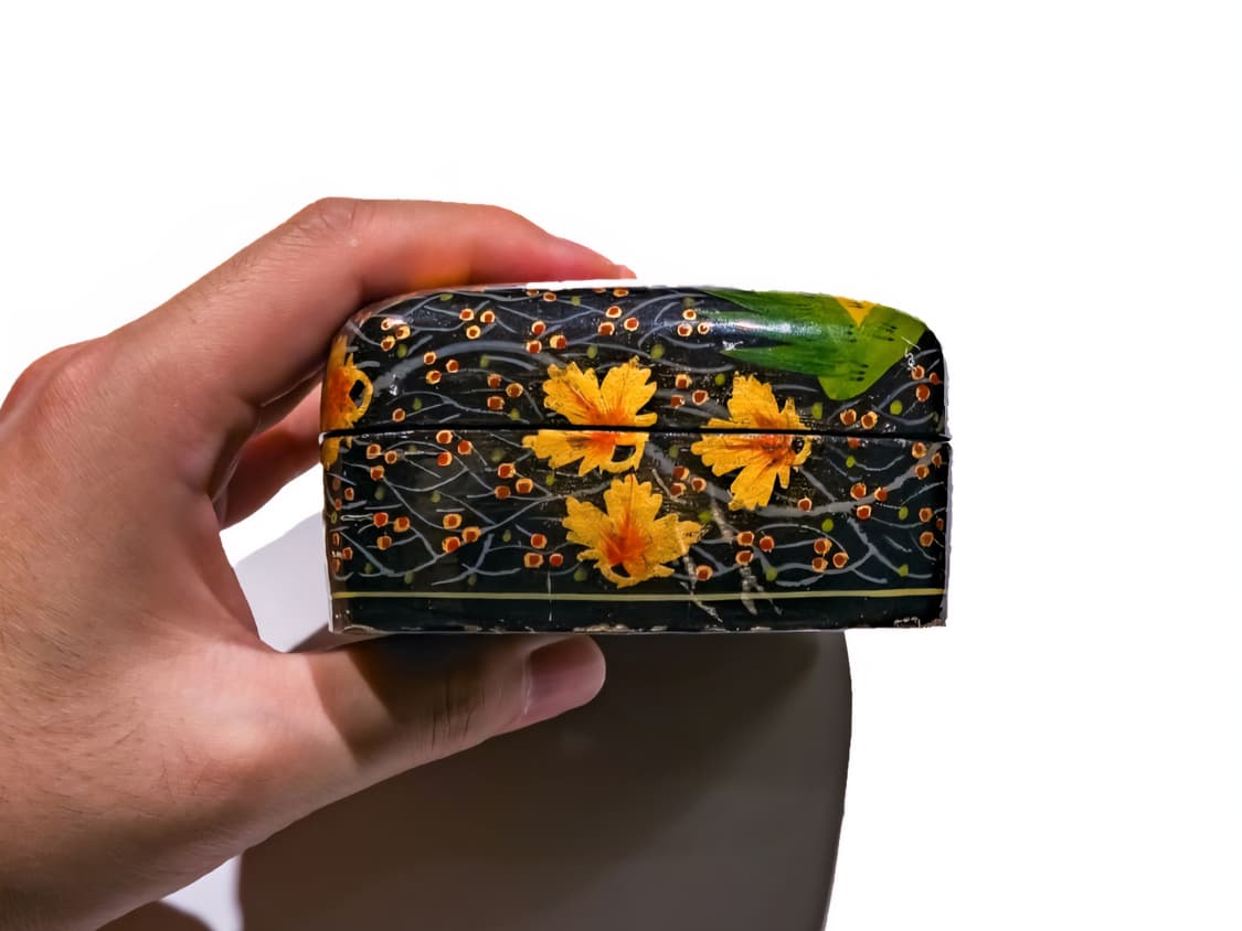 Vintage Kashmir Paper Mache Trinket Box 상품이미지4