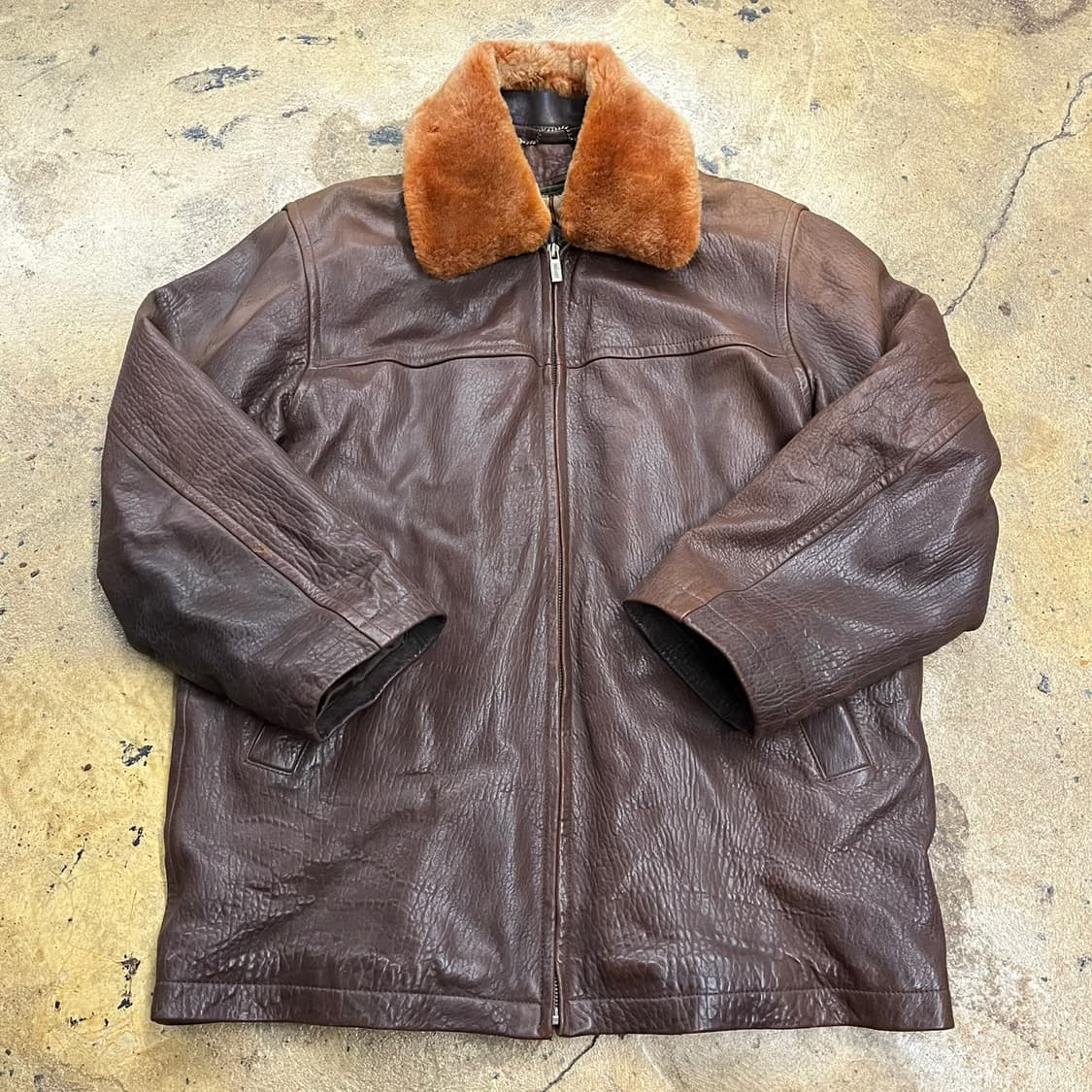 [정품/95] 갤럭시 브라운 가죽 무스탕 자켓 b10 상품이미지2
