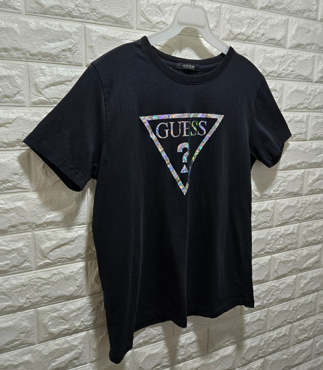 게스 홀로그램 빅로고 반팔티 S 상품이미지3