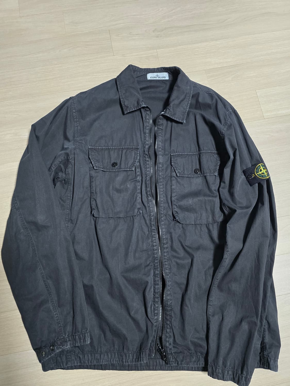 스톤아일랜드 21FW 올드이펙트 오버셔츠 블랙 XXL 상품이미지1