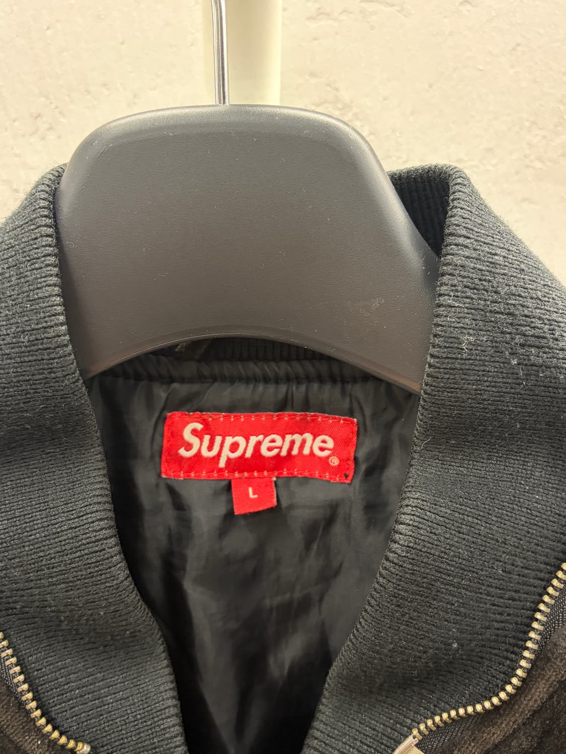 슈프림 14FW 벨벳 봄버 자켓 L 상품이미지4