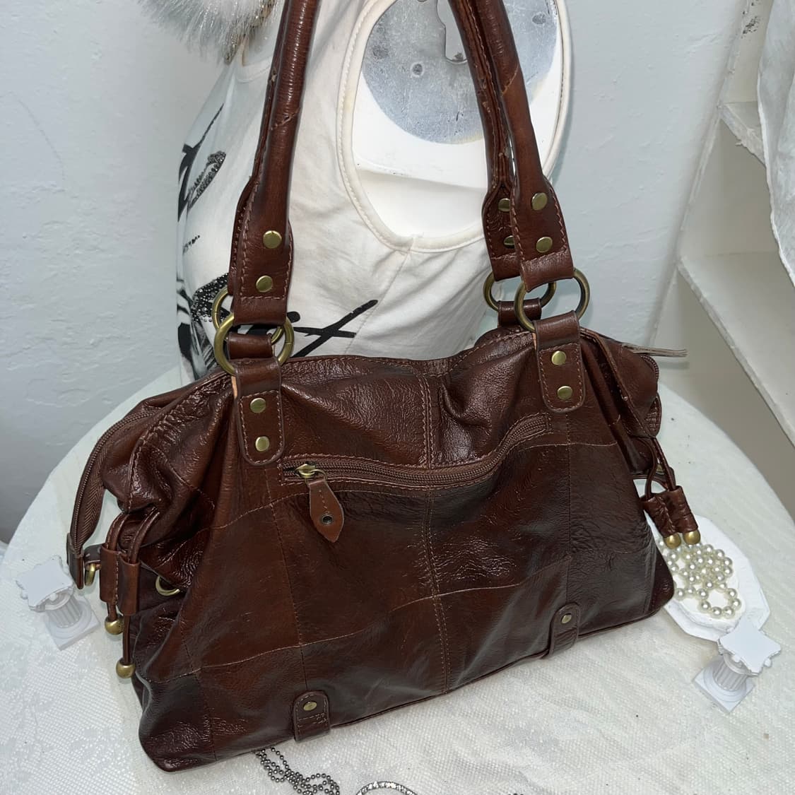 빈티지 브라운 숄더백 상품이미지5