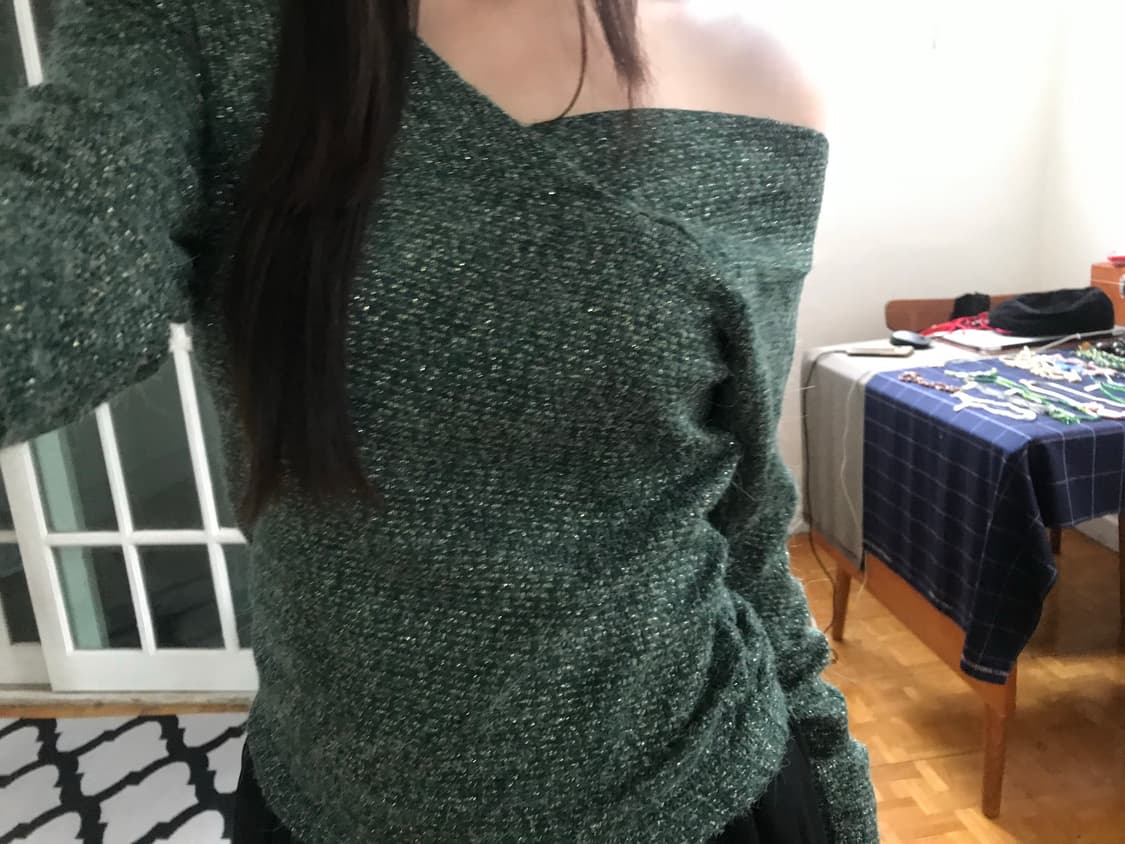 vintage green pearl knit 상품이미지2