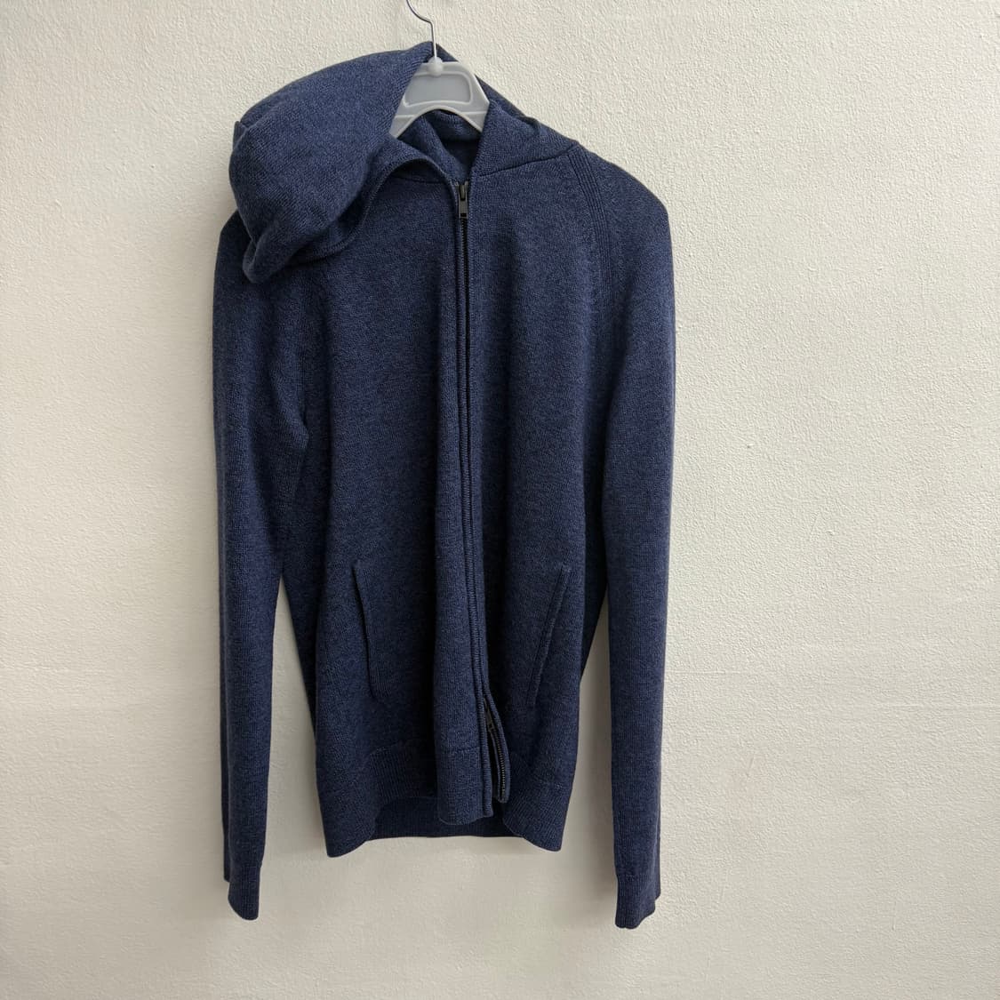 띠어리 네이비 투웨이 울 니트 후드집업 Xs 상품이미지1