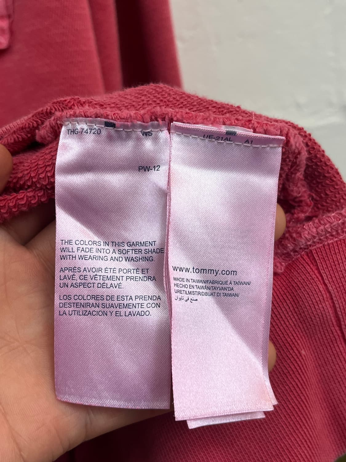 Tommy Hilfiger 핑크 스웨트 셔츠 M 상품이미지7