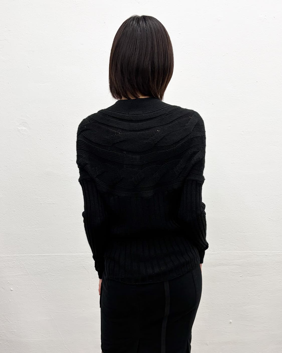 빈티지 리브드 패널 가디건 상품이미지4