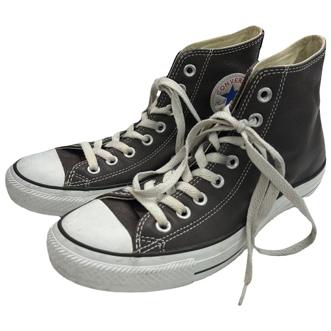 컨버스 척 테일러 올스타 하이탑 브라운 레더 스니커즈 245 상품이미지1