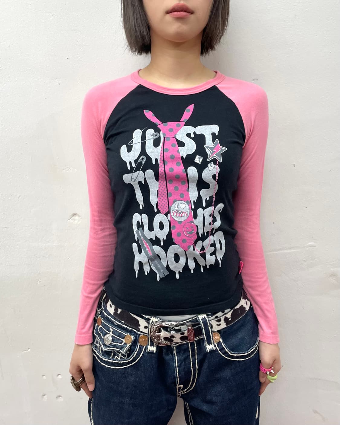 Pink dot tie blood pink long sleeve 상품이미지2