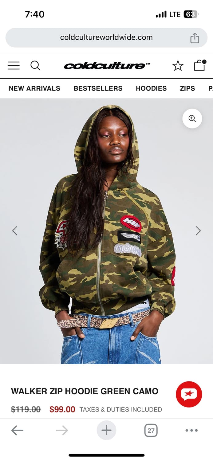 [Cold Culture] 콜드컬쳐 카모 후드집업 팝니다 (미개봉) 상품이미지4