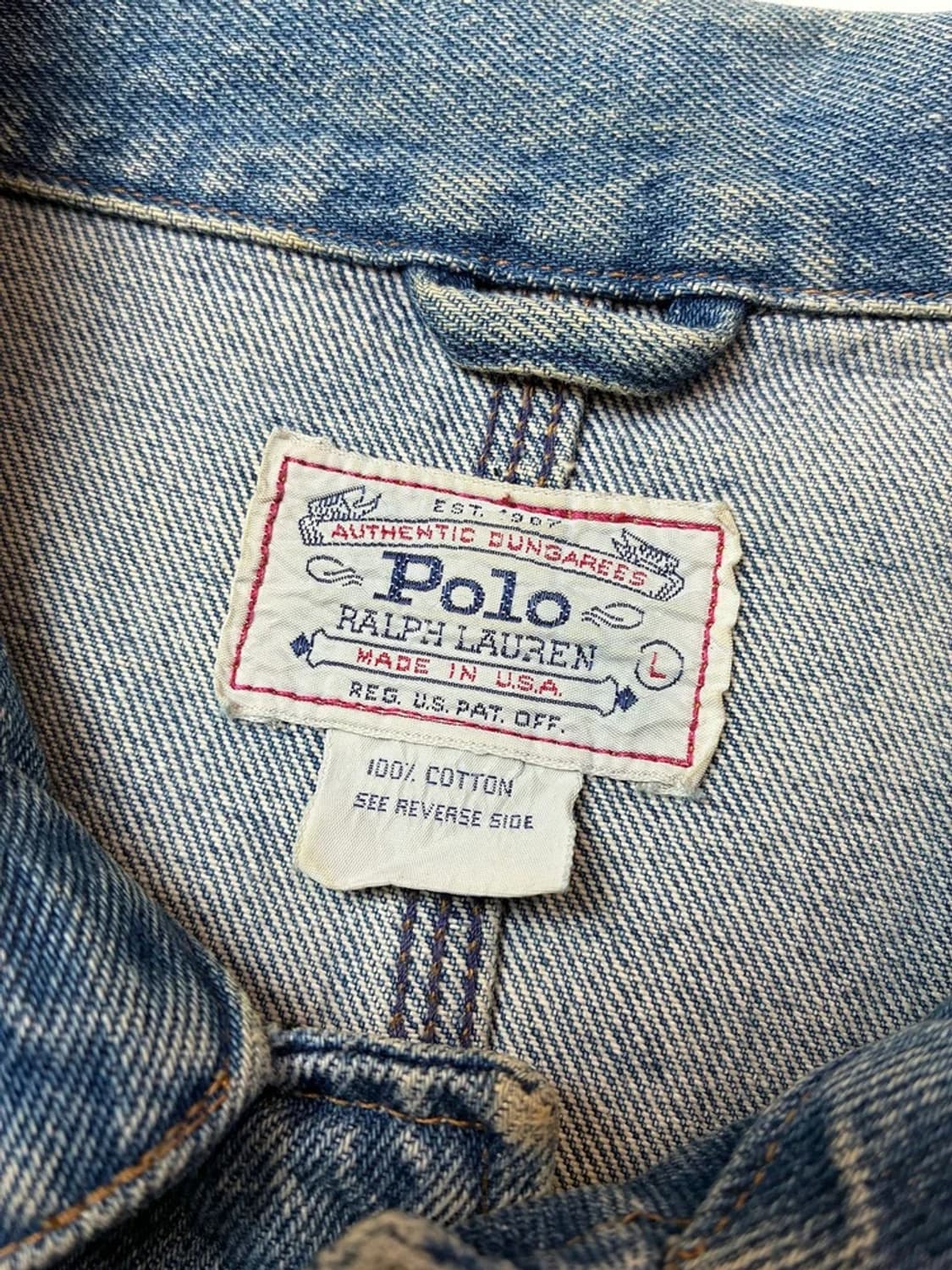 폴로 랄프로렌 90s USA 덩가리 트러커 숏 데님 자켓 PN5079 상품이미지7