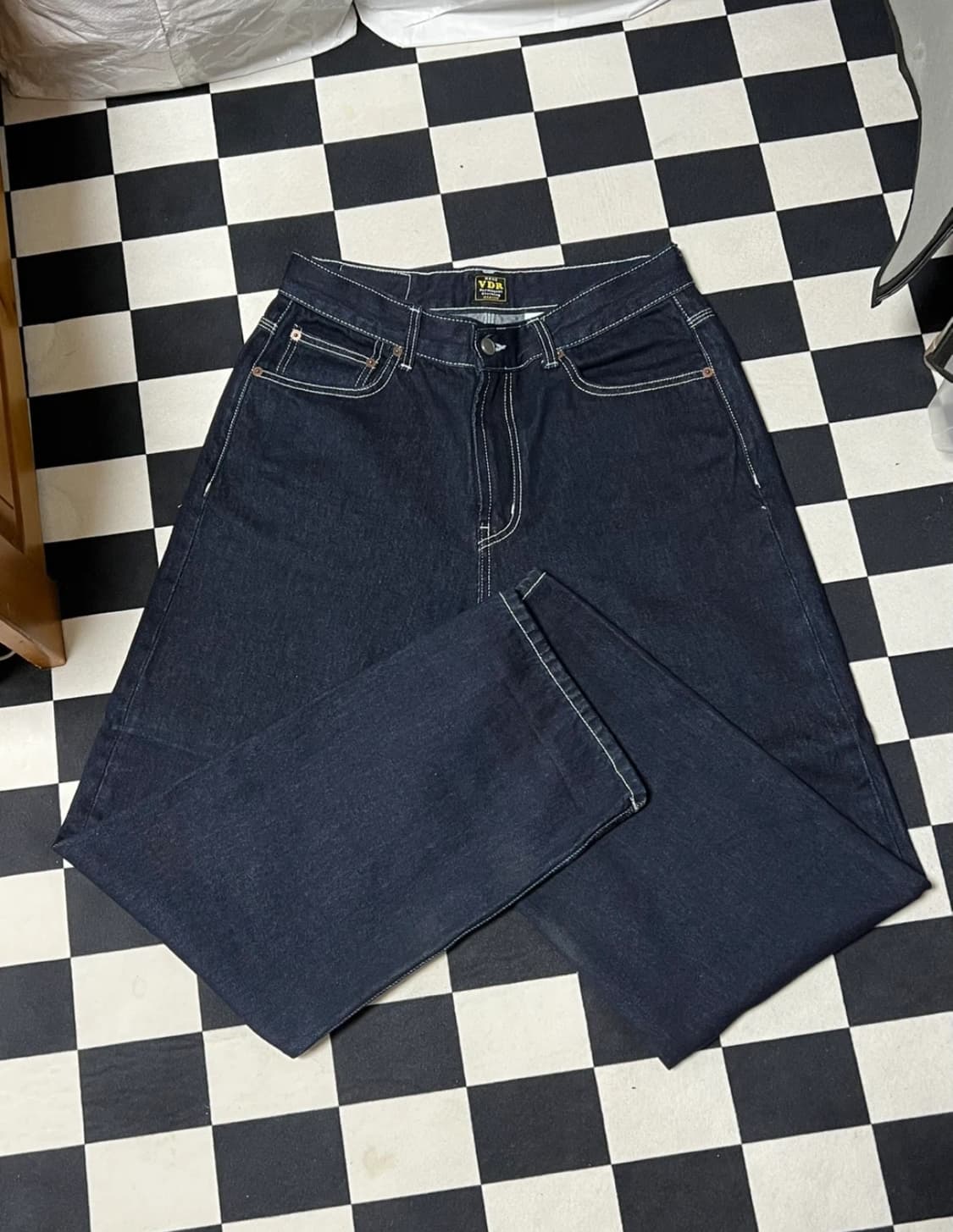 [M] 비디알 225 네이비 데님 팬츠 원 워시 청바지 상품이미지2