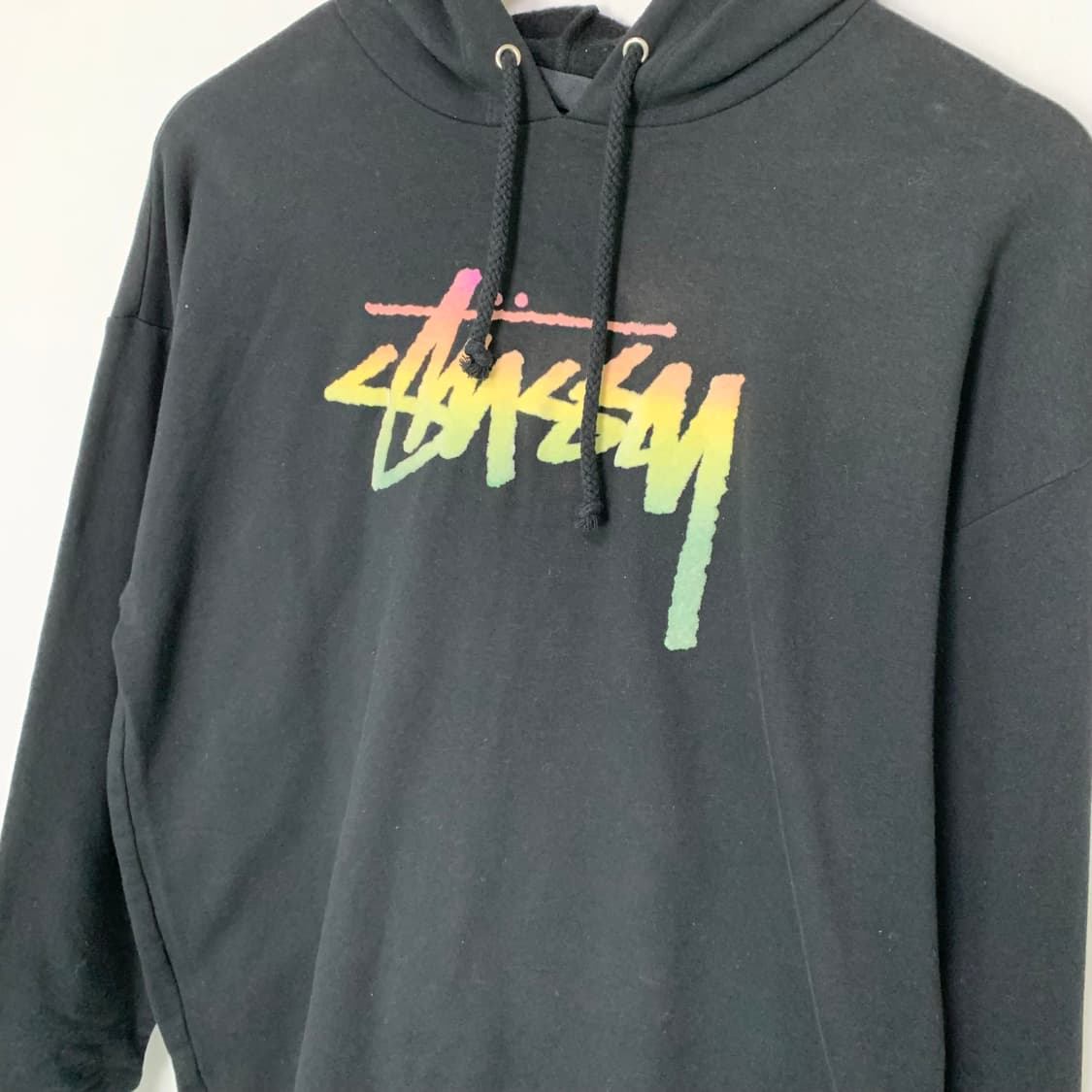 스투시 로고 빈티지 후드티 블랙 M 남녀공용 상품이미지3