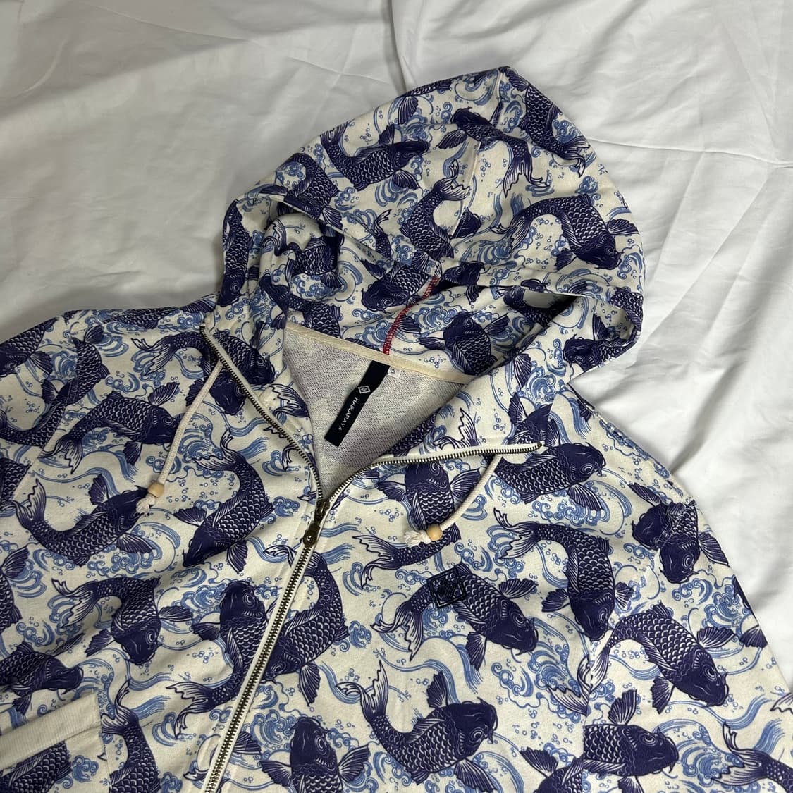 [HAIKARAYA] 오리엔탈 잉어프린팅 후드집업 상품이미지2