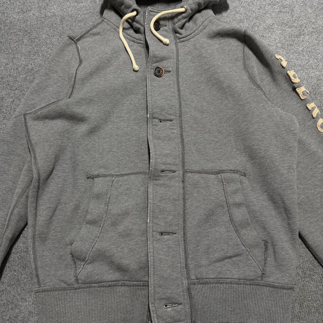 아베크롬비 그레이 후드집업 자켓 2XL 상품이미지2