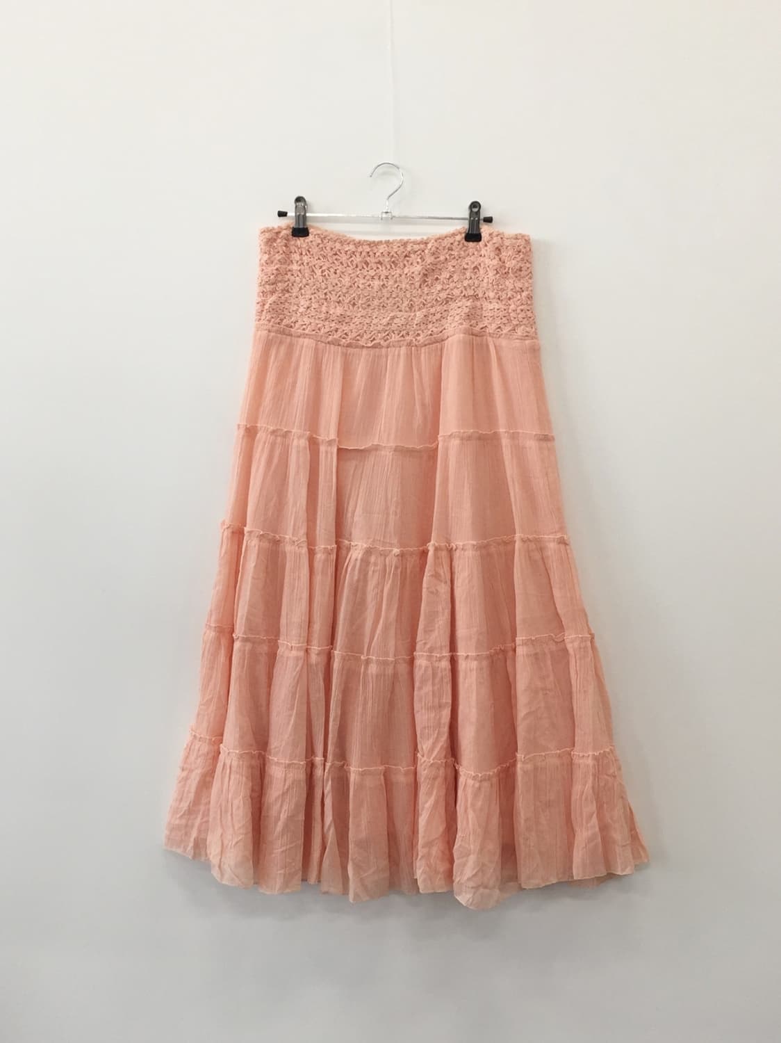 Jpn Peach Tiered Cotton Skirt 상품이미지4