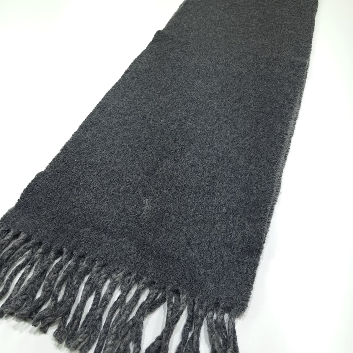 MX334 폴로 랄프로렌 그레이 연그레이 양면 버진울 목도리 머플러 상품이미지3