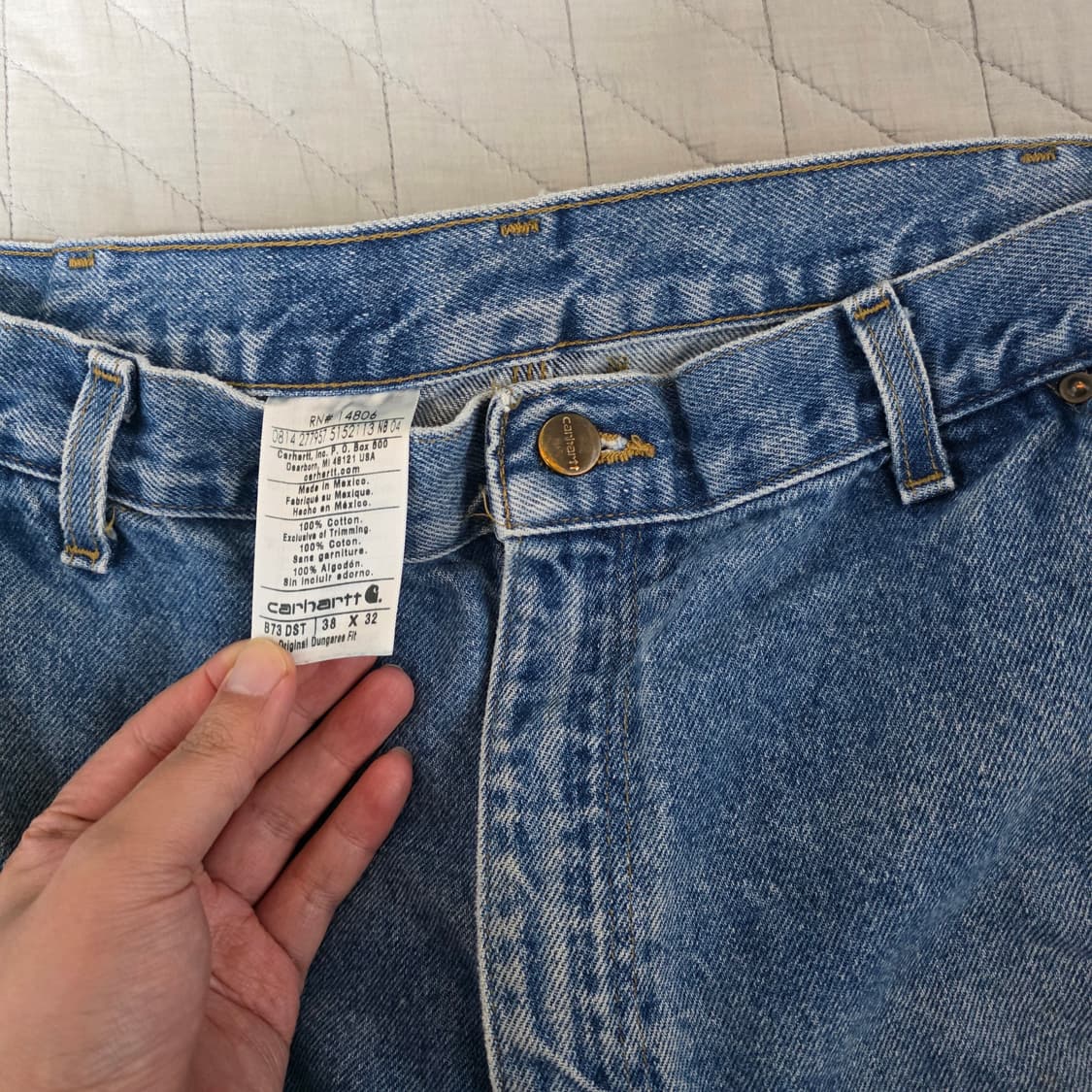 [38X32] 빈티지 칼하트 더블니 B73 DST 데님팬츠 굿 B-21 상품이미지6