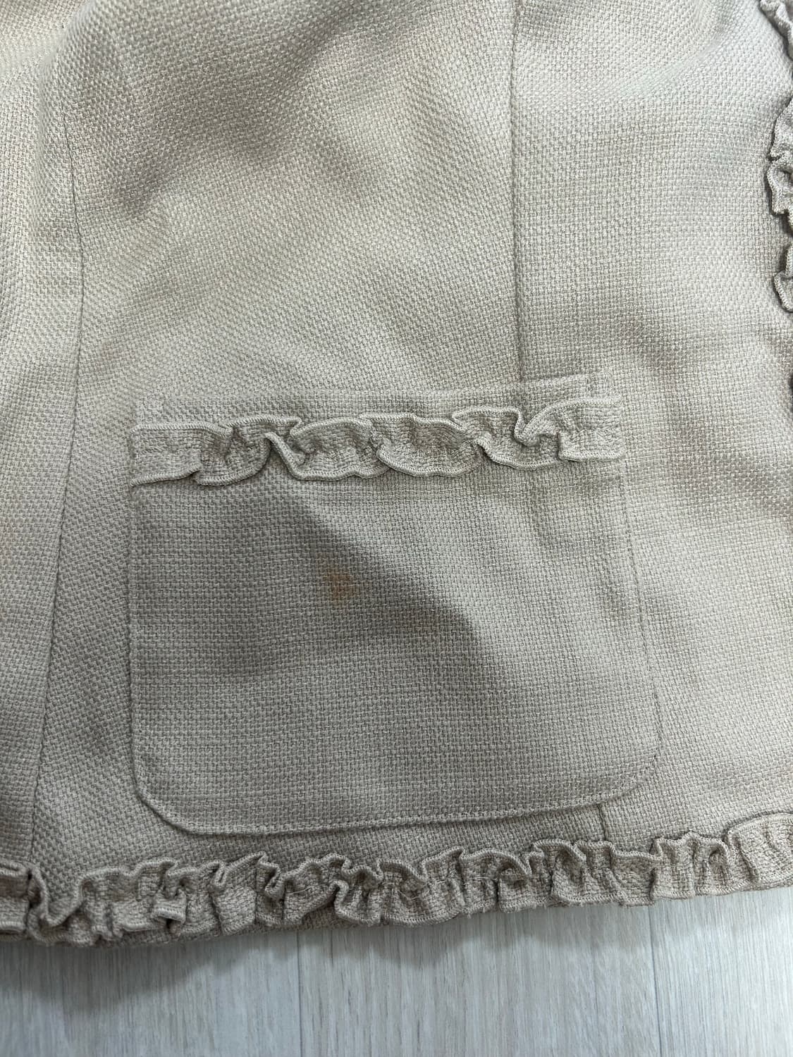 리버시블 빈티지 자켓 베이지 꽃패턴 화이트 상품이미지4