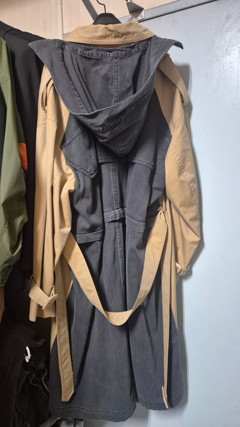 준지 데님 후드 트렌치코트 44사이즈 상품이미지1