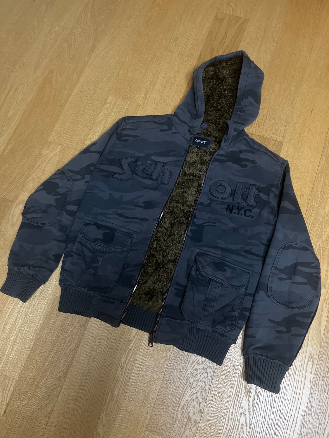 Schott 밀리터리 후드 집업  상품이미지1