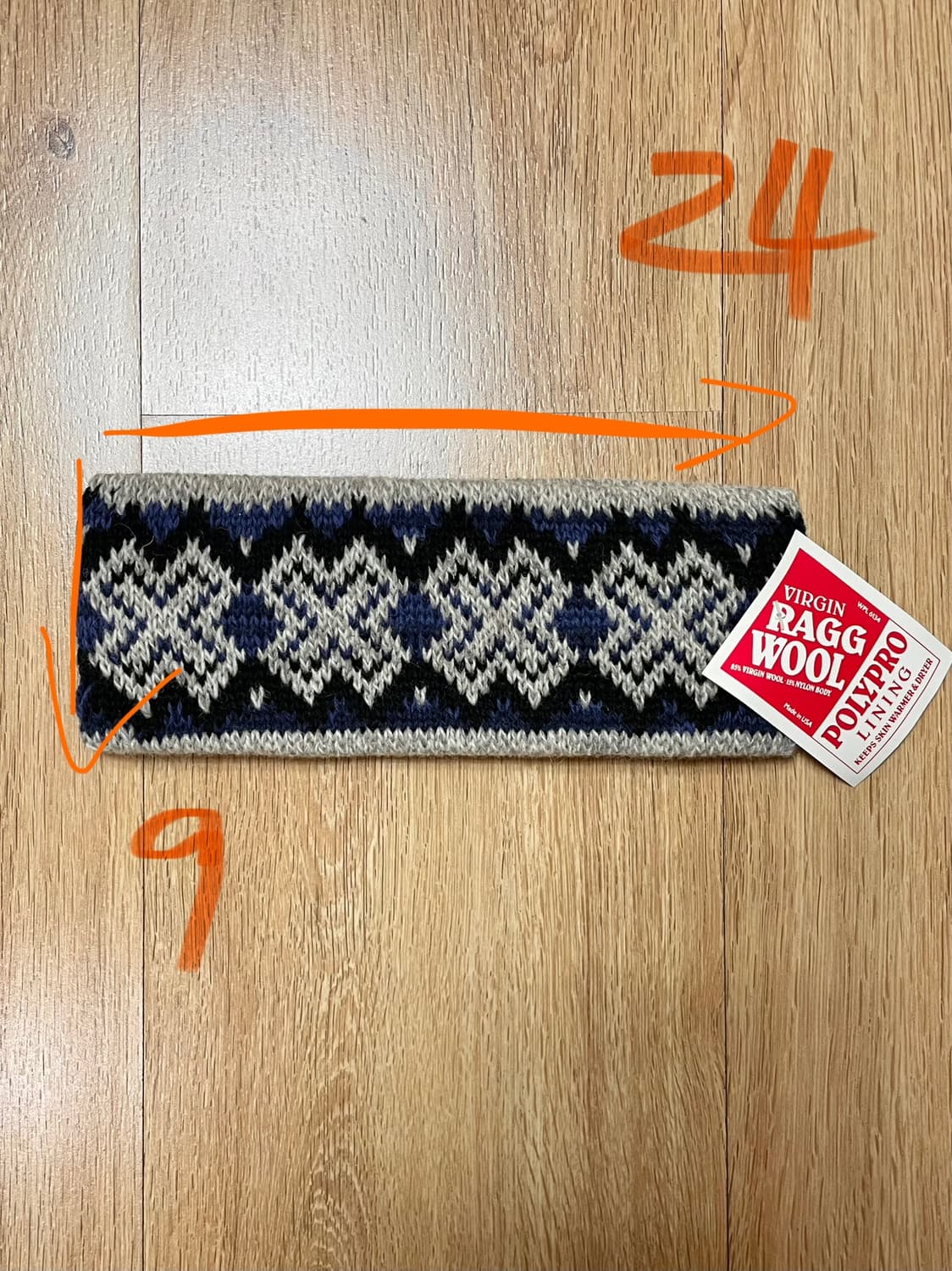 택포) 90s Made USA 빈티지 패턴 울 니트 헤드밴드 헤어밴드 상품이미지2