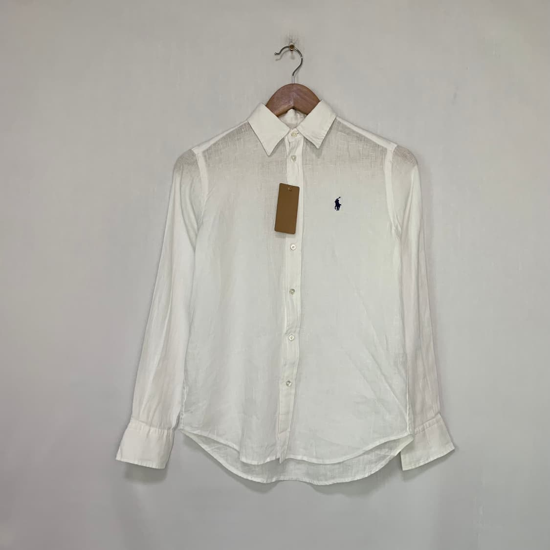 폴로 랄프로렌 린넨 긴팔 셔츠 화이트 아이보리 릴렉스핏 상품이미지1