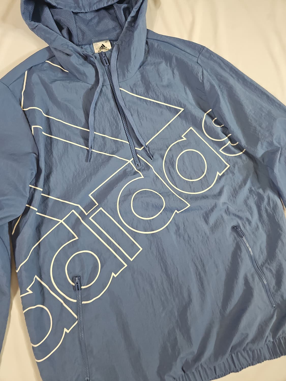 [XL] 아디다스 빅 로고 후드 바람막이 아노락 반집업 상품이미지3